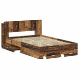 Bed Frame with Storage Old Wood 120 x 190 cm Engineered Wood 3433737