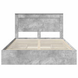 Storage Bed Concrete Grey 160 x 200 cm Engineered Wood 3410231