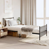 Metal Bed Frame without Mattress with Footboard Black 90x200cm 350875