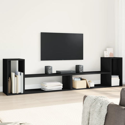 ZNTS TV Cabinets 2 pcs Black 100x30x50 cm Engineered Wood 840794