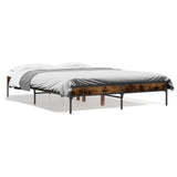 Bed Frame without Mattress Smoked Oak 120x200 cm 845023