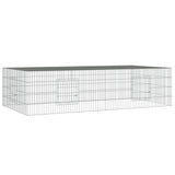 2-Panel Rabbit Cage 220x110x55 cm Galvanised Iron 171563