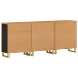Side Cabinets 3 pcs Brown and Black 60x33.5x75 cm Solid Wood Mango 3206282