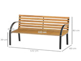 Wooden Garden Bench Park Bench 2 Seater Love Chair Outdoor Patio Porch Furniture w/ Sturdy Metal T3398P313596