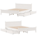 Bed Frame without Mattress White 150x200 cm King Size Solid Wood Pine 3309768