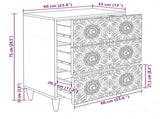Storage Sideboard White 60 x 33.5 x 75 cm Solid Mango Wood 4018371