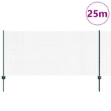 Welded Wire Fence with Posts 25 x 1 m Galvanised Steel Green 3336481
