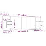 Bed Headboard with Cabinets White Engineered Wood 3115732