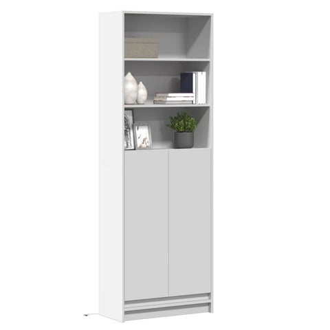 Highboard with LED White 69x32.5x200 cm Engineered Wood 3307905
