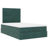 Ottoman Bed with Mattresses Dark Green 120x200cm Velvet 3313394