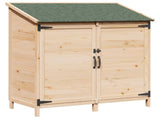 Garden Shed Natural 106.5 x 56 x 113.5 cm Solid Fir Wood 42033440