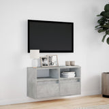 TV Wall Cabinet with LED Lights Concrete Grey 80x31x45 cm 852330