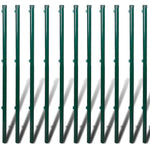 ZNTS Chain Link Fence with Posts Steel 0,8x25 m Green 140356