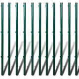 ZNTS Chain Link Fence with Posts Steel 0,8x25 m Green 140356