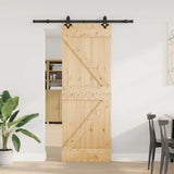 Sliding Door with Hardware Set 70x210 cm Solid Wood Pine 3332628