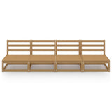 Garden 4-Seater Sofa Honey Brown Solid Pinewood 3075342