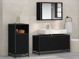 Bathroom Furniture Set 3 pcs Black Oak Engineered Wood 3402401