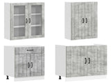 Kitchen Unit LUCCA 4 pcs Concrete Grey Engineered Wood 3438328