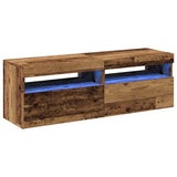 TV Cabinets with LED Lights 2 pcs Old Wood Engineered Wood 856310
