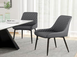 Set Of 2 Quilted PU Leather Dining Chairs with Metal Frame 4 Legs Foot Caps Home Seating Modern T3398P328161
