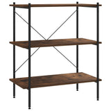 3-Tier Shelving Unit Black and Dark Wood 80x40x92 cm 336341