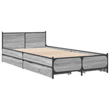 Bed Frame with Drawers without Mattress Grey Sonoma 75x190 cm Small Single 3279975