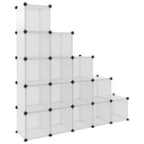 Storage Cube Organiser with 15 Cubes and Doors Transparent PP 340553