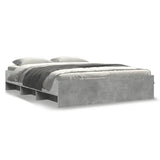 Bed Frame Concrete grey Engineered wood, Plywood Double Bed Frame 3295642