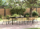 Garden Dining Set 7 pcs Brown Poly Rattan 3380902