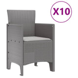 Garden Dining Set 11 pcs Light grey Rattan and Aluminium 3378769