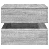 Coffee Table with LED Lights Grey Sonoma 50x50x40 cm 839859