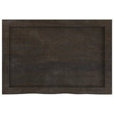 Table Top Dark Brown 60x40x cm Treated Solid Wood Oak 3156409