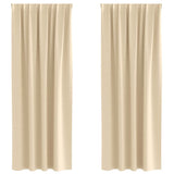 Blackout Curtains with Rings 2 pcs Cream 225 x 140 cm Polyester 4107485