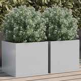 Planters 2 pcs Silver 32x30x29 cm Galvanised Steel 841546