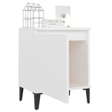 Bed Cabinets with Metal Legs White 40x30x50 cm 805834
