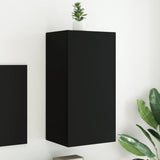 TV Wall Cabinet with LED Lights Black 40.5x35x80 cm 837261