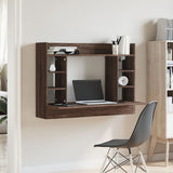 Wall-Mounted Desk Brown Oak 105x48x75 cm Engineered Wood 847974