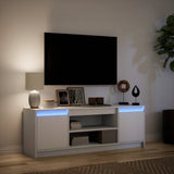 TV Cabinet with LED White 139.5x34x50 cm Engineered Wood 852194