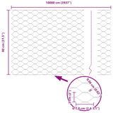 Hexagon Fence Silver 0.8 x 100 m Galvanised steel 42005752