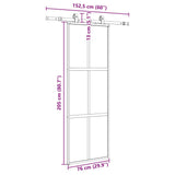 Sliding Door with Hardware Set Black 76x205 cm Tempered Glass 3375915