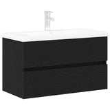 Bathroom Sink Cabinet Black Oak 80 x 39 x 62 cm Engineered Wood 3333142