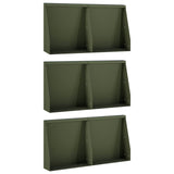 Retaining Wall 6 pcs 40 x 12 x 30 cm Steel Olive Green 3449138