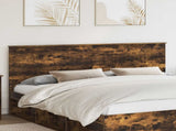 Headboard with Headboard Smoked Oak 200 cm Engineered wood 887720