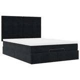 Ottoman Bed with Mattresses Black 140x200cm Velvet 3313477