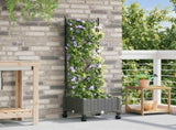Garden Planter with Trellis&Wheels Light Grey PP 3422937