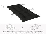 Patio Chair Cushions Set of 4, Waterproof Non-Slip Lounge Chair Cushions, 112x53cm, Black T3398P551612