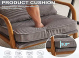 Low Arm Accent Chair - Light Gray Corduroy Upholstered Indoor Lounge Chair, Compact Single Seater 44914714