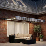 Manual Awning Frame with LEDs Light Grey and White 3.5 x 2 m 3425724