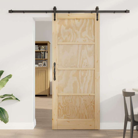 Sliding Door Manual ORKDAL Brown 83 x 202 cm Solid pine wood 3333812