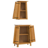 2 Piece Bathroom Furniture Set Solid Wood Pine 3223458